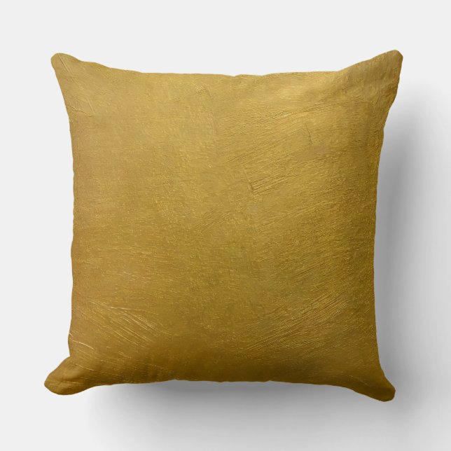 Home Decor Accents Gold Paint Throw Pillow (Front)