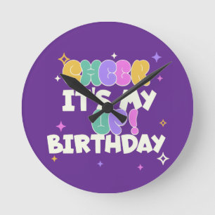 HOME DECOR BIRTHDAY CHEER UP ROUND WALL CLOCK