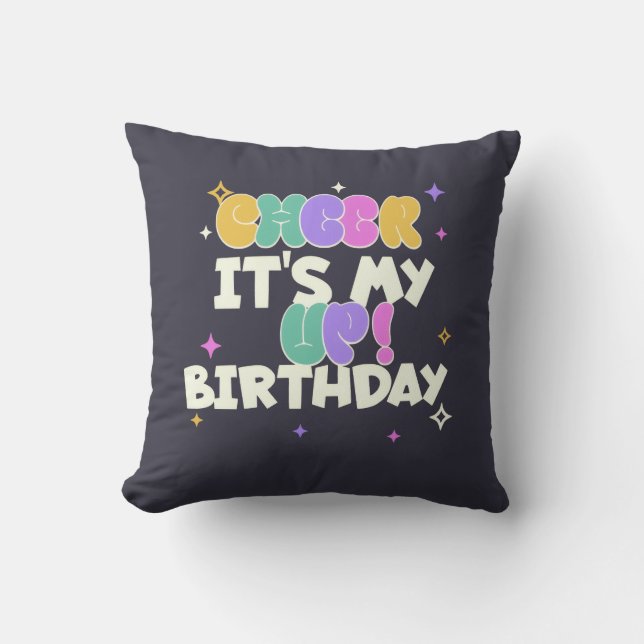 HOME DECOR BIRTHDAY CHEER UP THROW PILLOW  (Front)