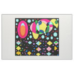 Home decor black with mixed colored shapes cloth