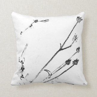 Home Decor Cushion White Nature Drawing