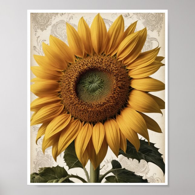 Home Decor Fresh Sunflower Flower Wall Art Poster (Front)