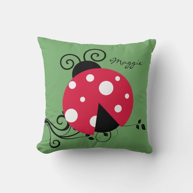 Home Decor Ladybug Throw Pillow (Front)