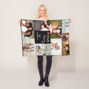Home Decor Personalized Photo Blanket Collage