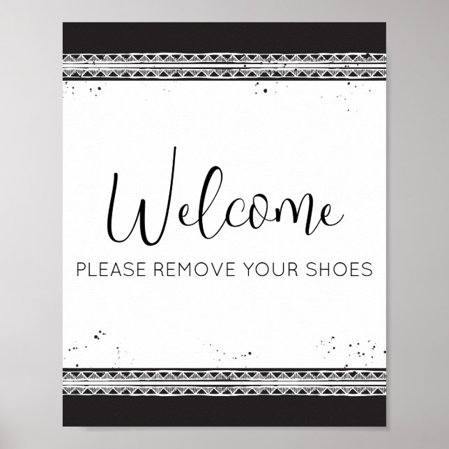 Home Decor Please Remove Your Shoes Sign Poster (Front)