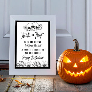 Home Decor skulls Trick or treat Halloween Sign