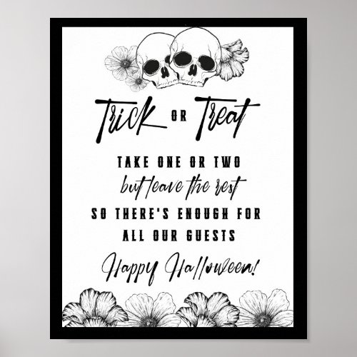Home Decor skulls Trick or treat Halloween Sign