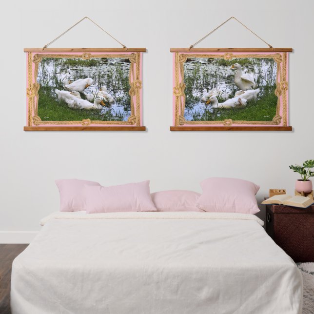 Home Decor Trendy Ducks Pond Life Hanging Tapestry (Bedroom)