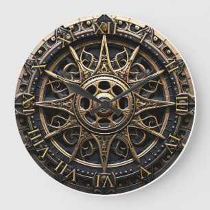 Home Decor Vintage Wooden Ship Steering Wheel Large Clock