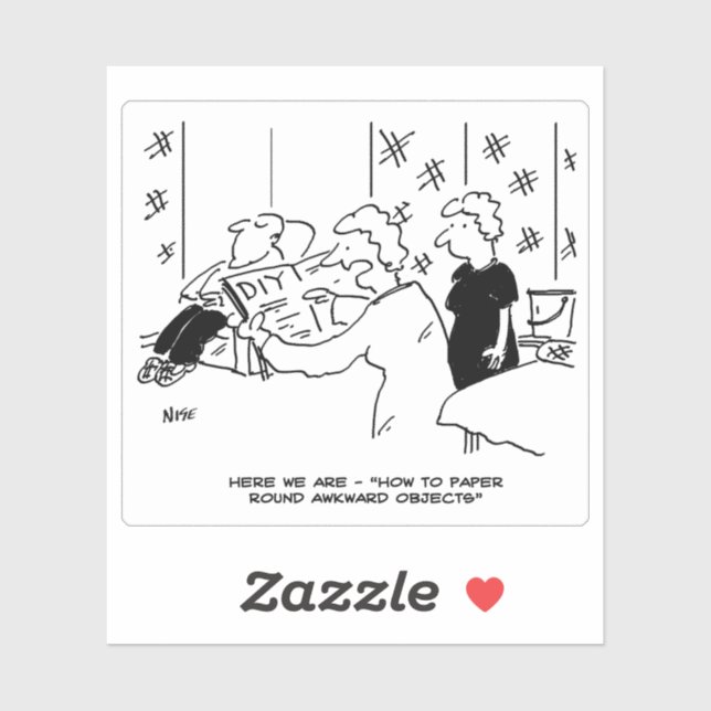 Home Decorating Cartoon. Funny Sticker (Sheet)