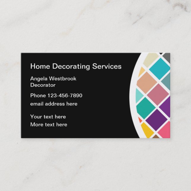 Home Decorator Business Cards (Front)
