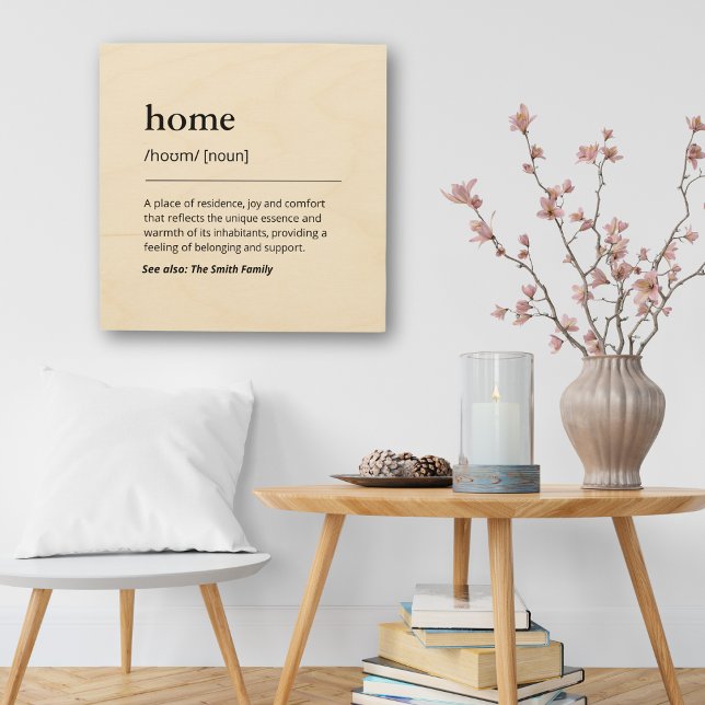 Home definition custom family names scandinavian wood wall art (Creator Uploaded)