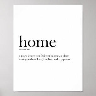 Home definition typography poster