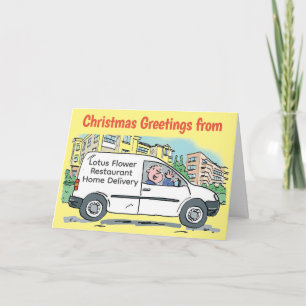 Home Delivery Service White Van Christmas Card