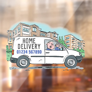 Home Delivery Service with Phone Number Window Cling