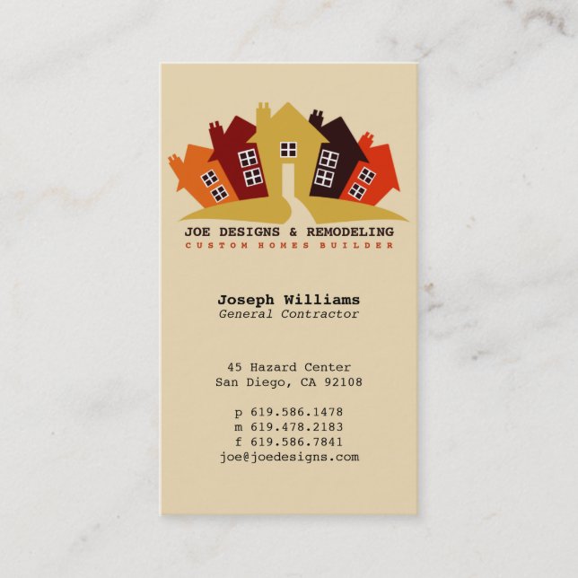 Home Design, Remodeling Construction Business Card (Front)