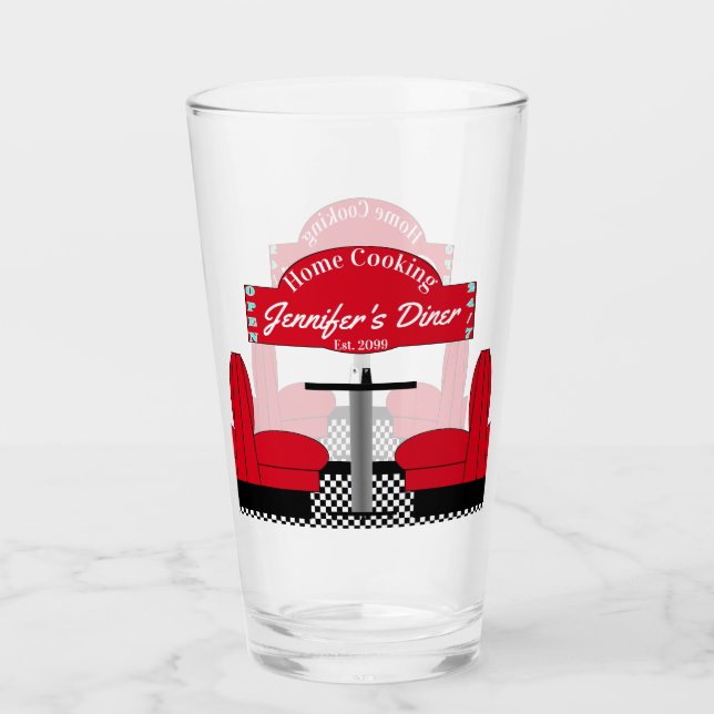 Home Diner Kitchen Restaurant Soda Pop Tea Beer Glass (Front)