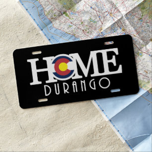 HOME Durango Colorado License Plate