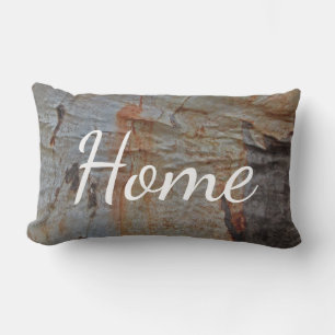 Home Earth Tone Beige Tree Bark Photograph Lumbar Pillow