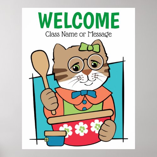 Home Ec Cooking Class Cat Poster