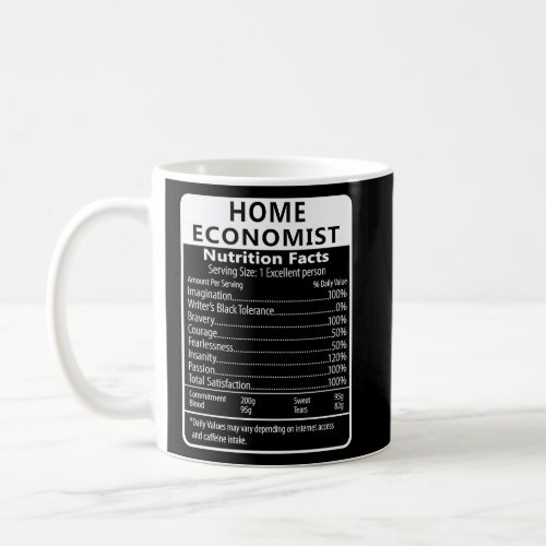 Home Economist Nutrition Facts Sarcastic  Coffee Mug
