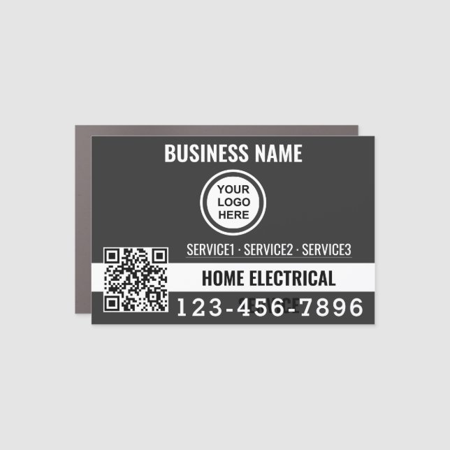 Home electric service QR code Logo custom work  T- Car Magnet (Front)