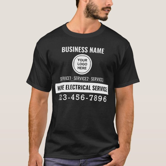 Home electric service QR code Logo custom work  T- T-Shirt (Front)
