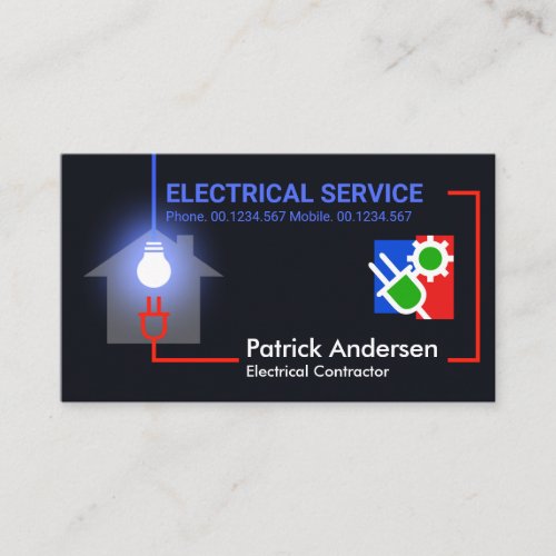 Home Electrical Circuit Frame Electrician Business Card