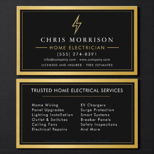 Home Electrician Metalllic Business Card