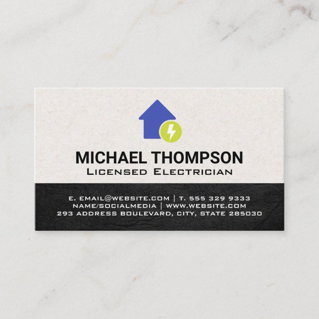 Home Electricity Icon Business Card (Front)