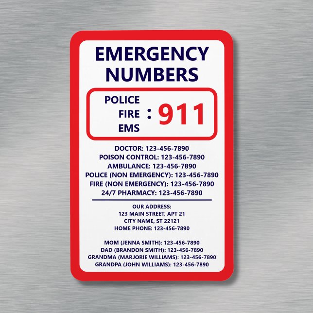 Home Emergency Numbers Useful Contact List Magnet (Home Emergency Numbers Useful Contact List Magnet
)