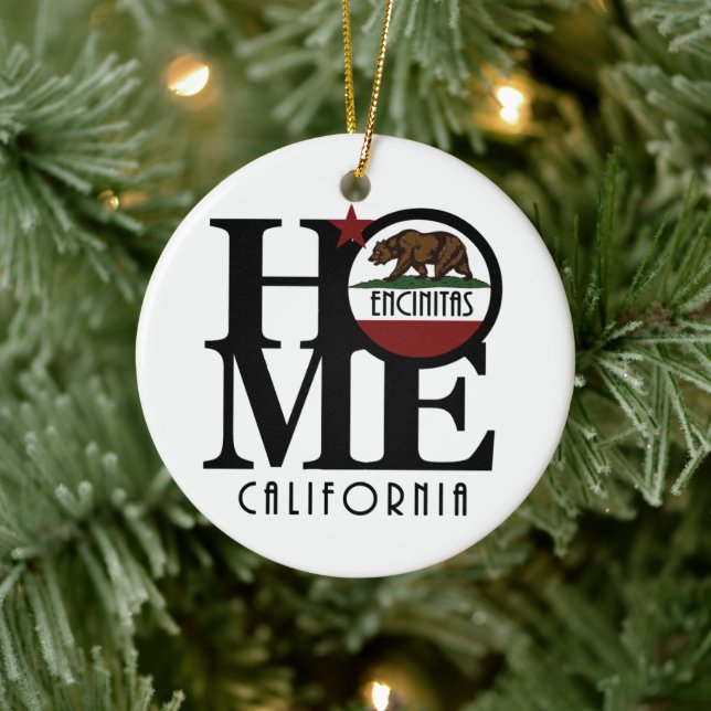 HOME Encinitas California Ceramic Ornament (Tree)