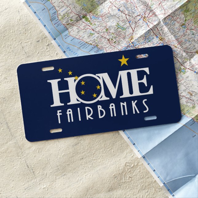 HOME Fairbanks Alaska License Plate (In Situ)