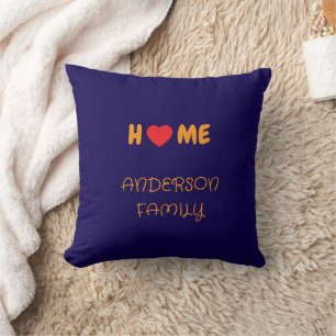 home family name cute unique  throw pillow