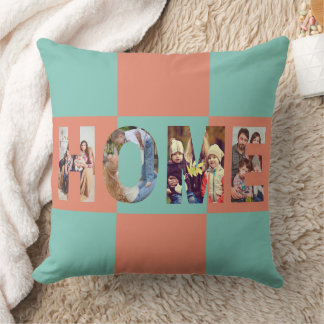 Home Family Photos - Custom Text Throw Pillow