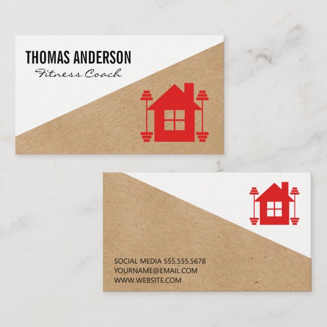 Home Fitness Logo Business Card (Front/Back)