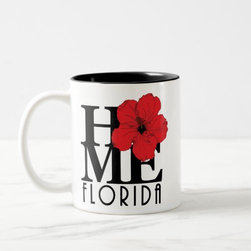 HOME Florida 11oz red hibiscus Two_Tone Coffee Mug