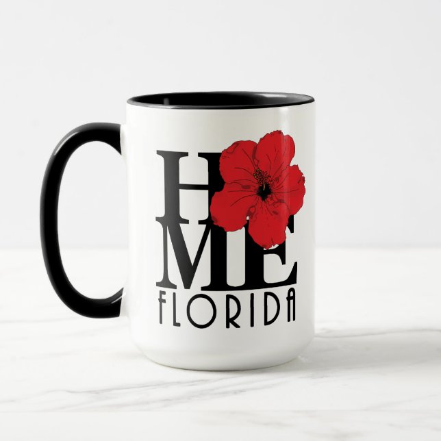 HOME Florida Red Hibiscus 15oz Mug (Left)