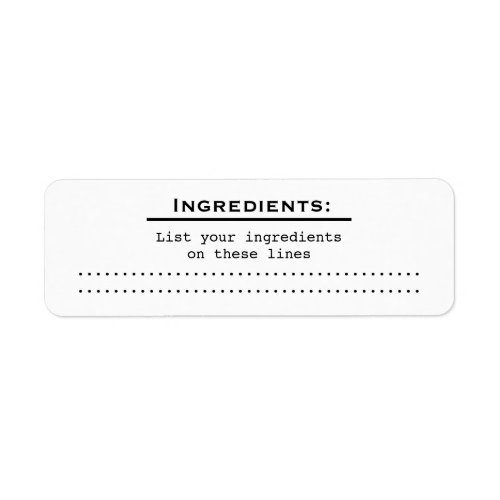 Home Food Kitchen Ingredients List Label v2