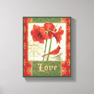 Home for Christmas Amaryllis Love Canvas Print