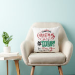 Home For Christmas and Therapy | Funny Sarcastic Throw Pillow<br><div class="desc">"Home For Christmas and in Therapy for New Year" Bring some humor and lightness to your family and friends with a little funny keepsake quote typography design perfect to celebrate the holiday season! For similar products,  please visit the Fharrynisms Zazzle store https://www.zazzle.com/store/fharrynisms | All rights reserved. #zazzlemade</div>