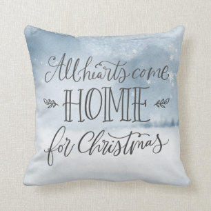 Home For Christmas Quote Throw Pillow