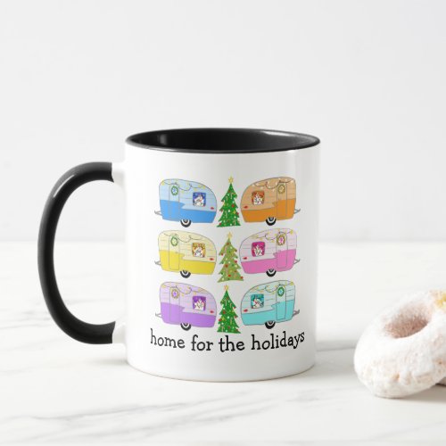 HOME FOR HOLIDAYS Retro Christmas Trailers CUSTOM Mug