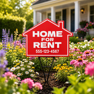 Home For Rent Yard Sign Editable Phone Number