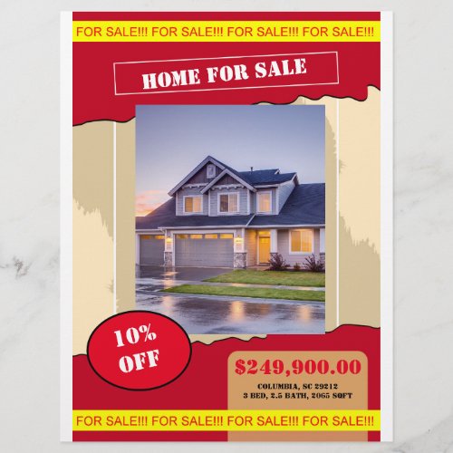 Home for sale flyer poster