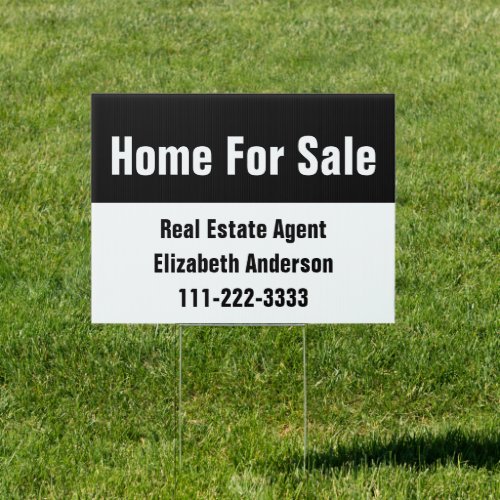 Home For Sale Real Estate Agent Name Phone Number Sign