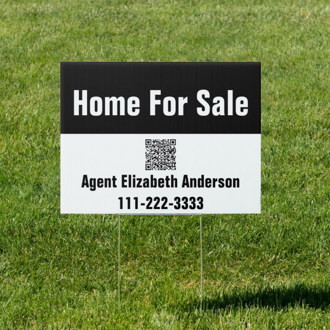 Home For Sale Real Estate Agent Name QR Code  Sign (Insitu)