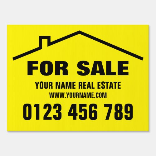 Home for sale yard sign for real estate agents