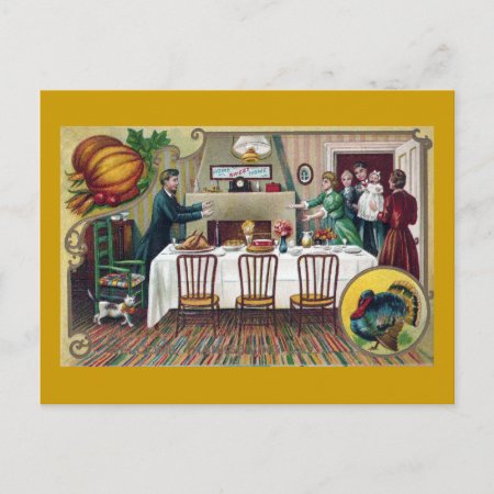 Home For Thanksgiving Holiday Postcard