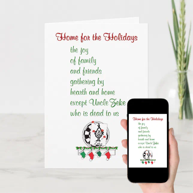 Home For The Holidays A Funny Christmas Poem Holiday Card Zazzle